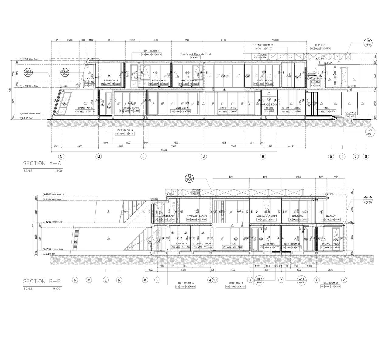 RRSB House — Sections